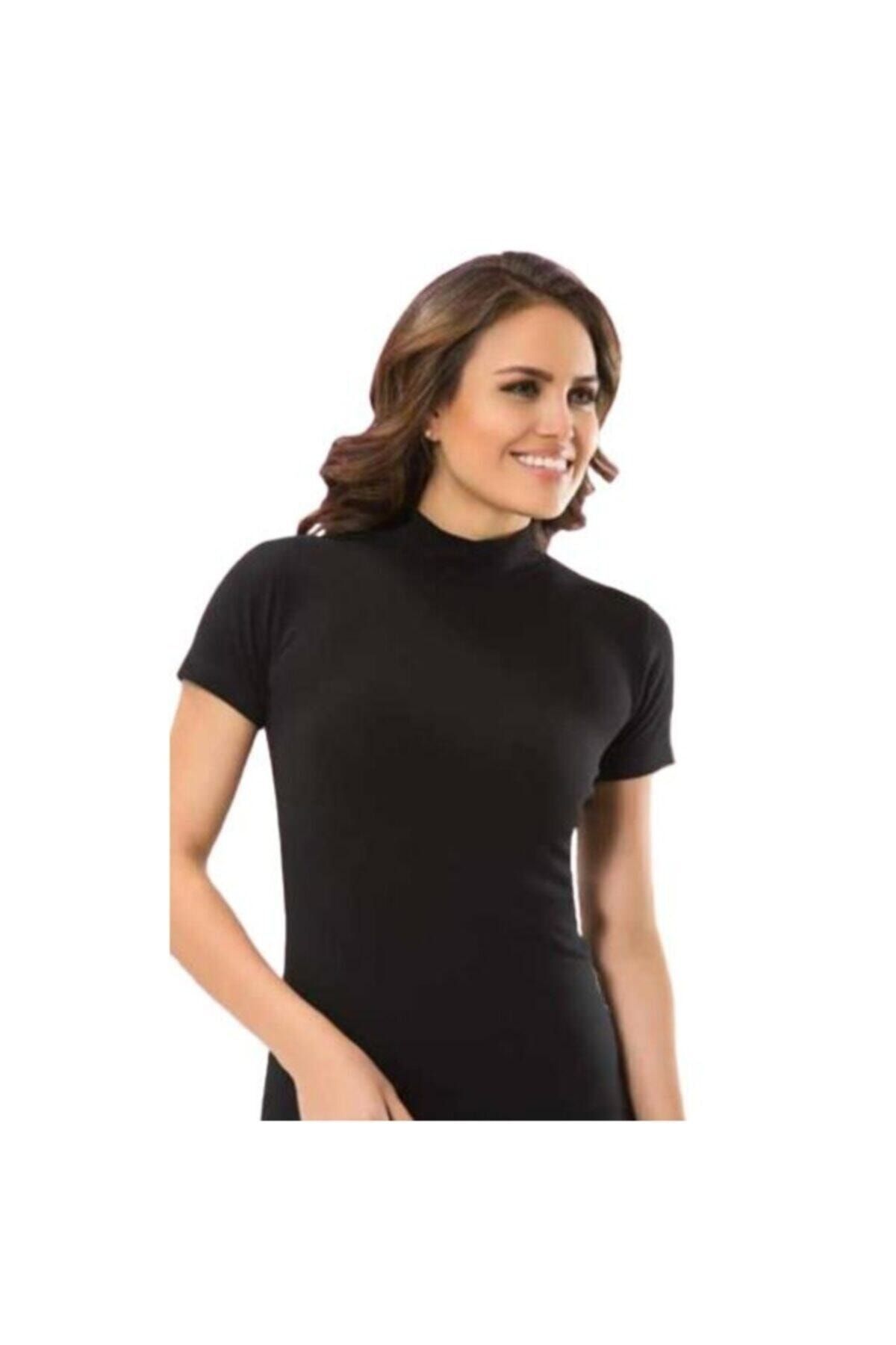 Turtleneck t shirt women's short sleeve hot sale
