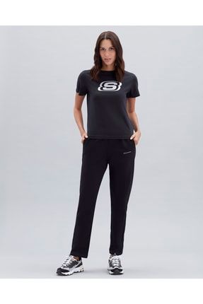 W Graphic Tee Big Logo T-Shirt Kadın Siyah Tshirt - S221508-001