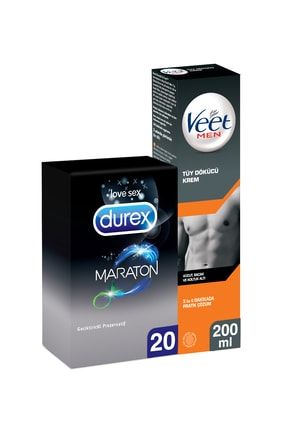 Maraton 20li Prezervatif + Veet For Men Tüy Dökücü Krem 200 ml 86905705493795