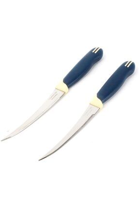Lazer Ağızlı Lacivert Beyaz Domates Bıçağı 2'li Uzun 23512/215 PSL-23512