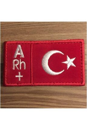 Arh+ Türk Bayraklı Kan Grubu Peç Patch Arma Logo Kot Yama TYC00098209695