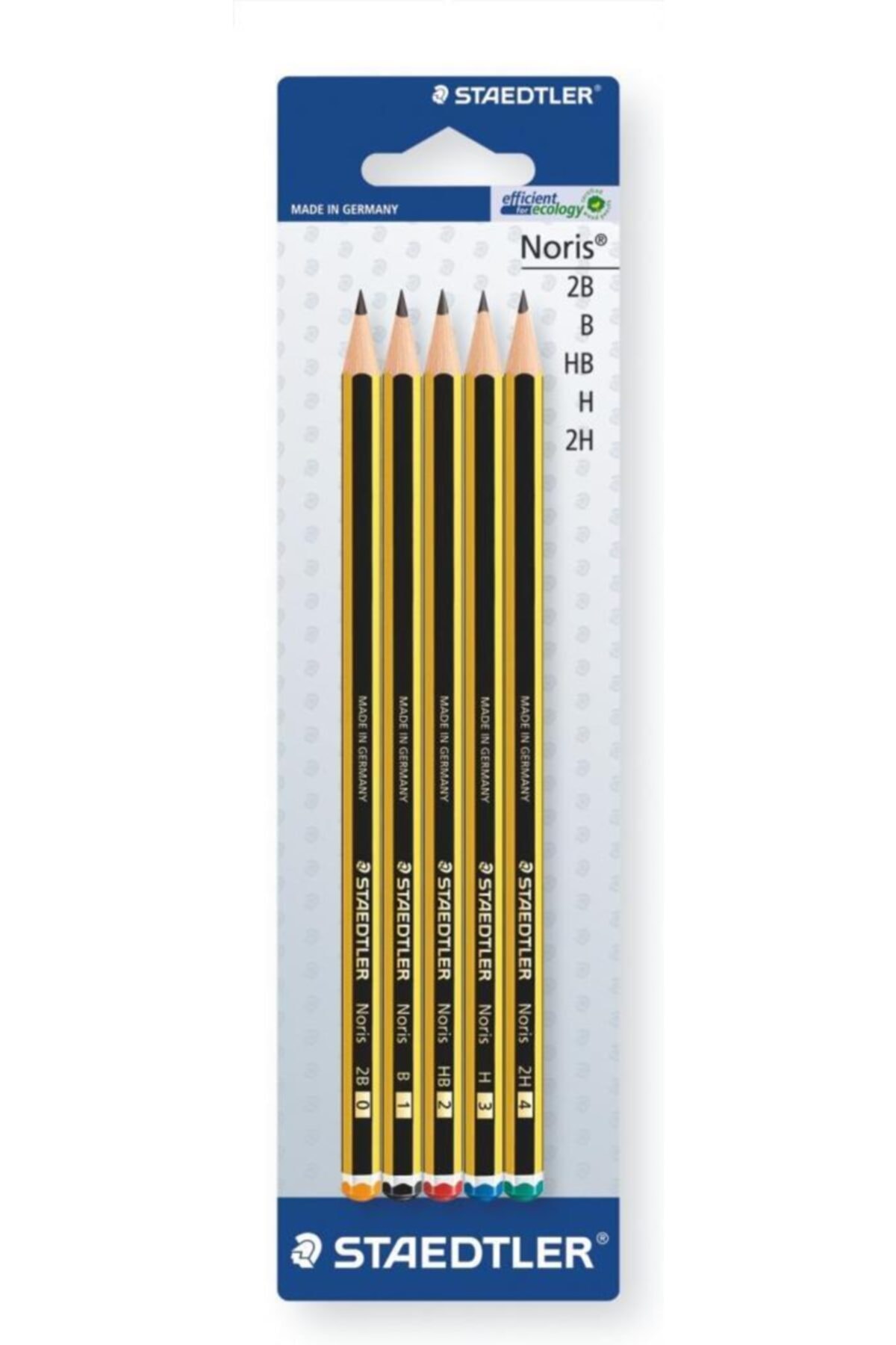 Blister Pack of 5 Staedtler Noris 120-S BK5D Pencil Assorted Grades 