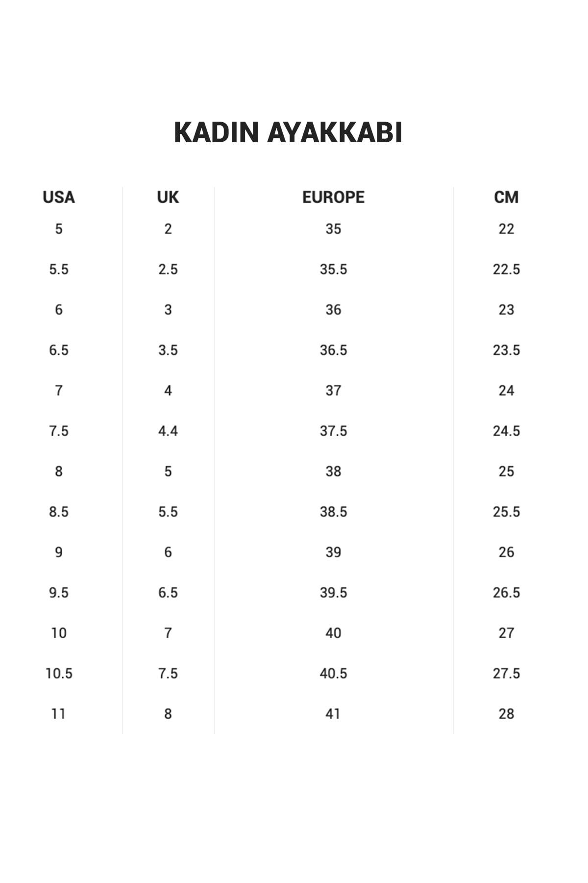 Skechers women's shoe deals size chart cm