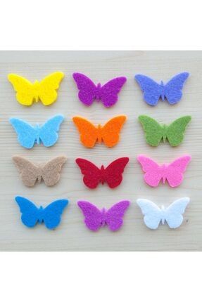 Keçe 5 cm Renkli Kelebekler Süsleri 25 Adet, Keçe Figür, Hobi Keçe TFH-136