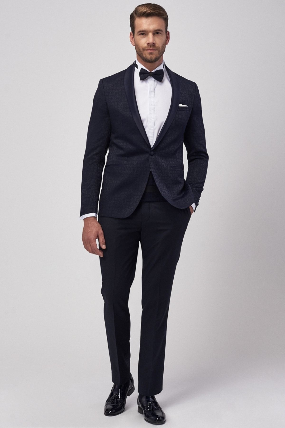https www trendyol com altinyildiz classics erkek lacivert slim fit desenli smokin damatlik p 6300428