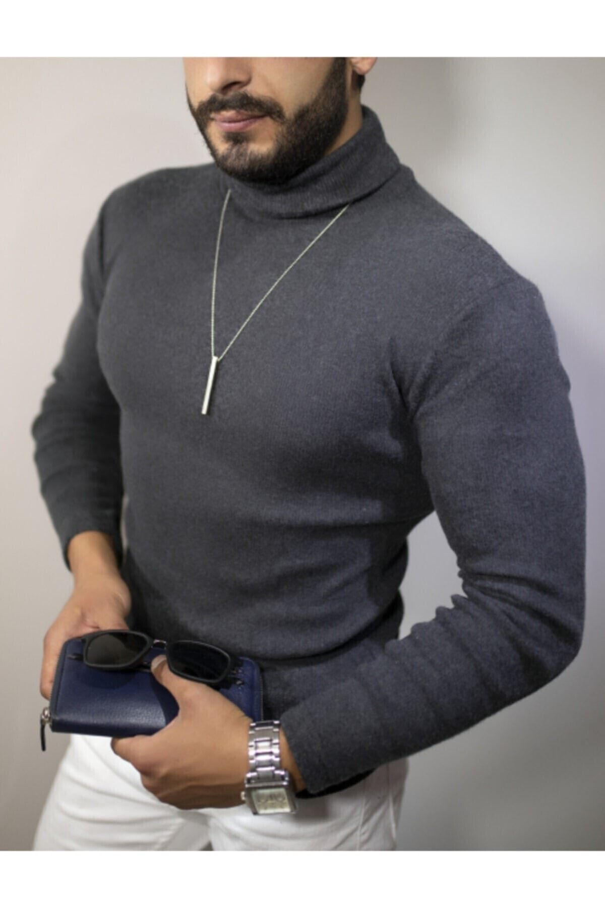 Dark grey on sale turtleneck sweater