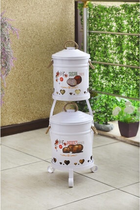 Sepetkitchen 2 Katli Buyuk Metal Patates Sogan Kovasi Trendyol