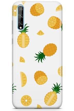 Huawei P Smart S 2020 Uyumlu Pineapple Serisi Uv Baskılı Silikon Kılıf P Smart S 2020 UV Kılıf Pineapple