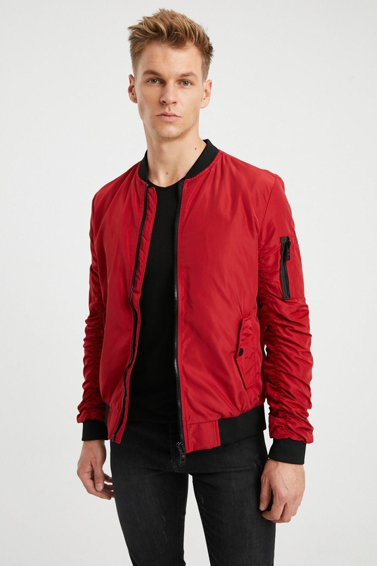 Dynamo Winter Jacket - Red - Bomber jackets - Trendyol