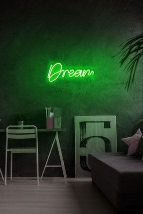 - Dream - Led Dekoratif Duvar Aydınlatması Neon Duvar Yazısı Sihirli Led Mesajlar - Neongraph DEC010011