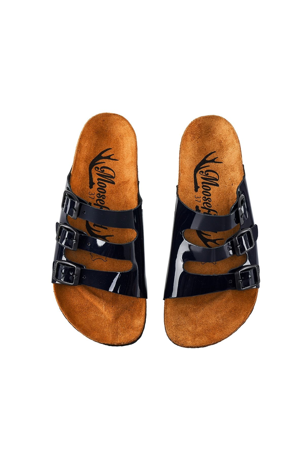 Moosefield-Γυναικείες παντόφλες από γνήσιο δέρμα Navy Blue 2