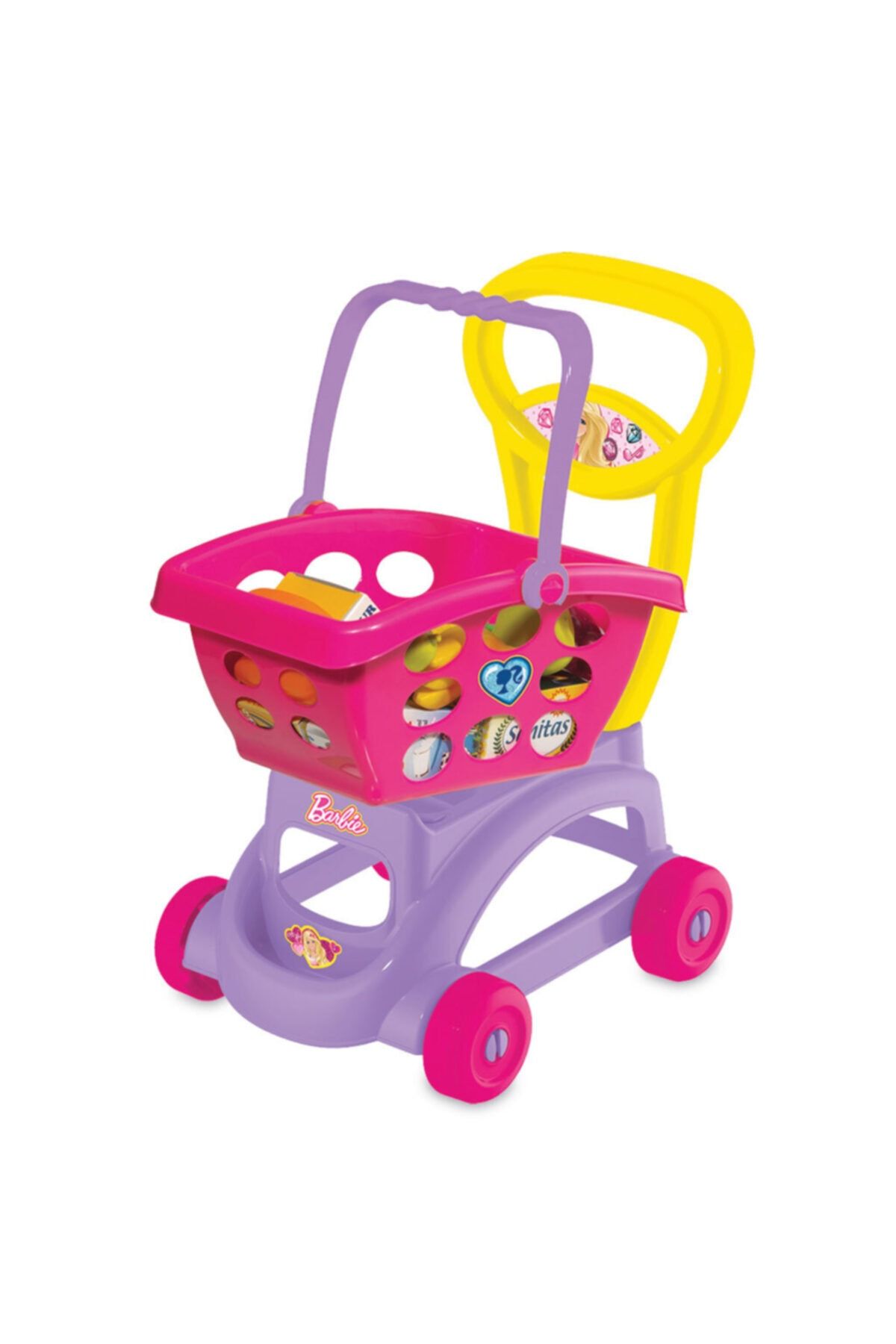 Dede Oyuncak Barbie Shopping Cart with Basket Girls Toy Shopping