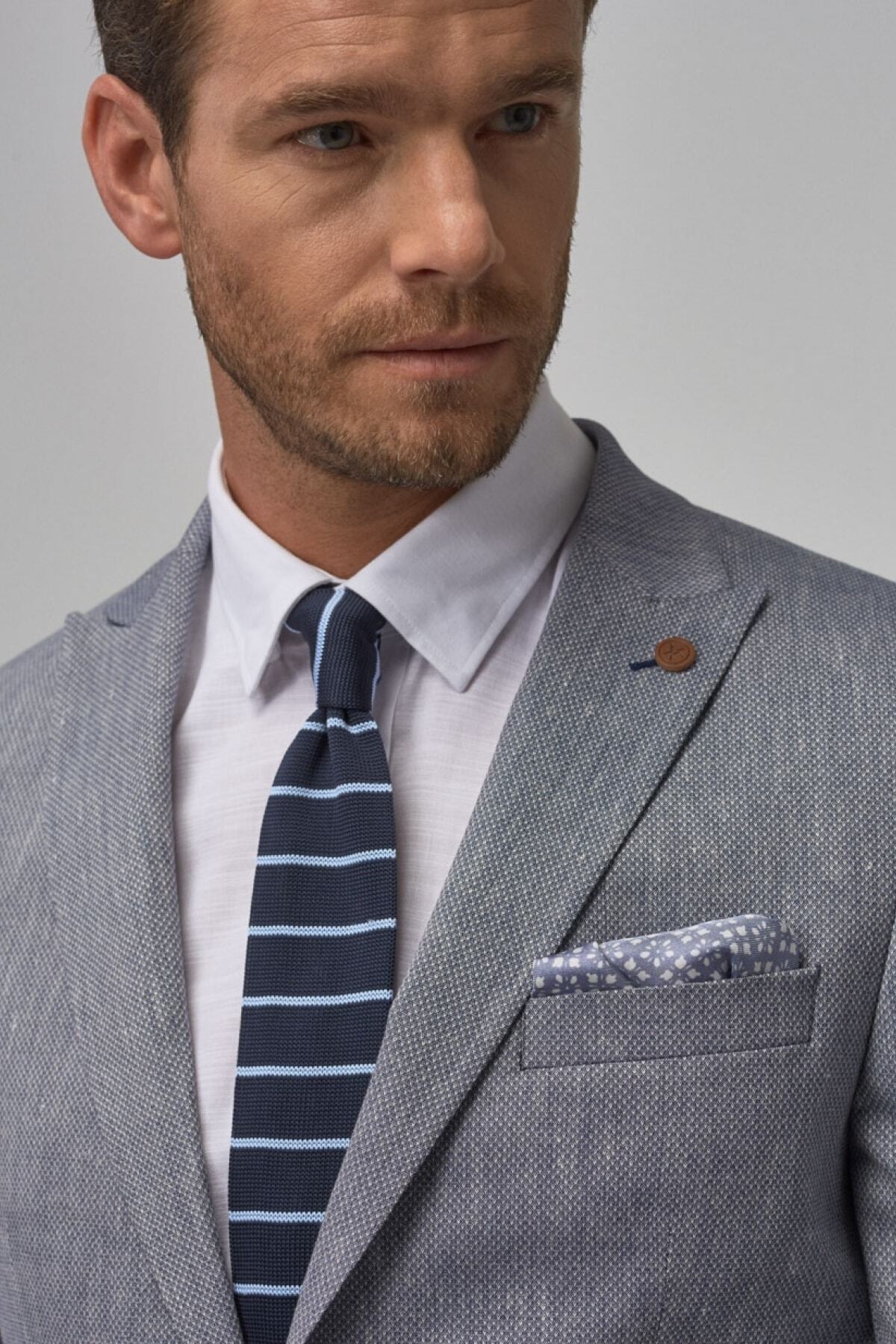 ALTINYILDIZ CLASSICS-Men's Navy Blue Slim Fit Slim Fit Patterned Suit 3