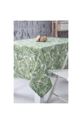 Masa Örtüsü Palmiye Yeşil 140x170 Leke Tutmaz Duck Keten Kumaş- 5200015