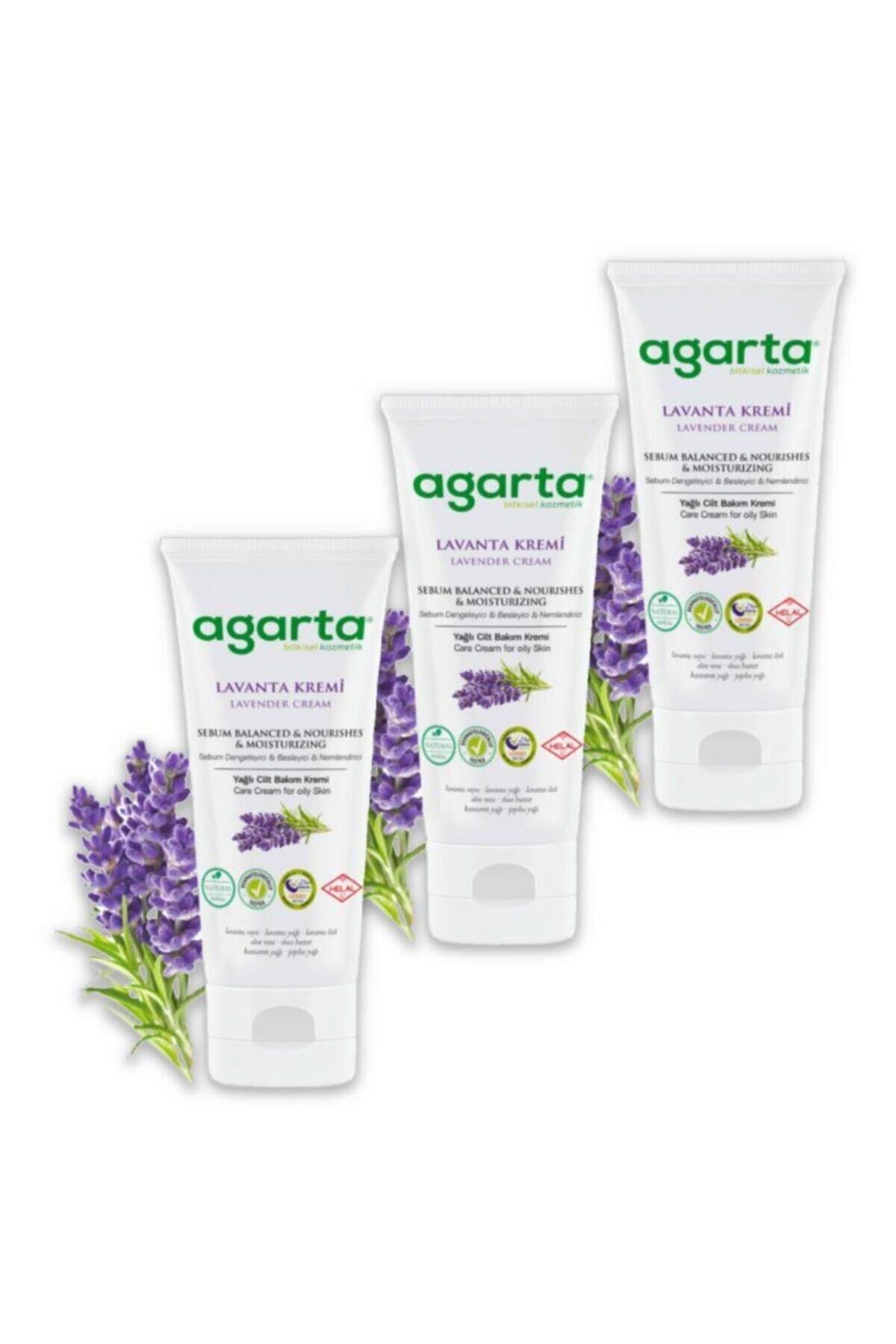 کرم صورت  agarta_lavanta_cilt_bakim_kremi_75ml_3lu