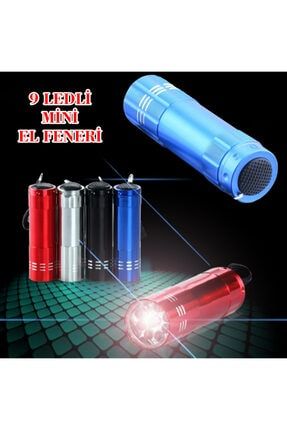 Süper Parlak 9 Ledli Metal Mini El Feneri - Deprem Çantası Feneri 17190998