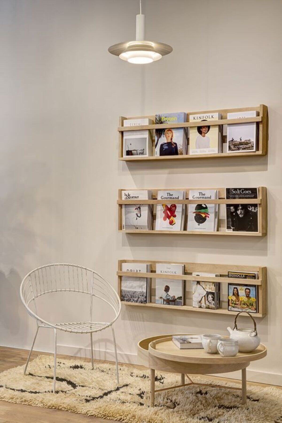 NO5 Furniture Design Ahşap Iskandinav Kitaplık Duvar Rafı Dekoratif NO5 Furniture Design Ahşap Iskandinav Kitaplık Duvar Rafı Dekoratif