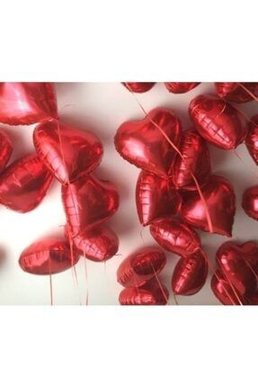 5 Adet 18'' Sevgililer Günü, Kalp Kırmızı Folyo Balon Helyum Uyumlu 2755640