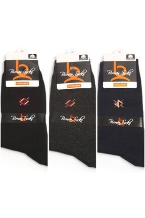 Yesshop Erkek Siyah Renk 12'li Pakette Pamuklu Çorap 40-44 BRM0001