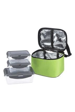 Taşınabilir Yemek Seti 3 Adet Hava Geçirmez Saklama Kabı+çanta 3109-GRE