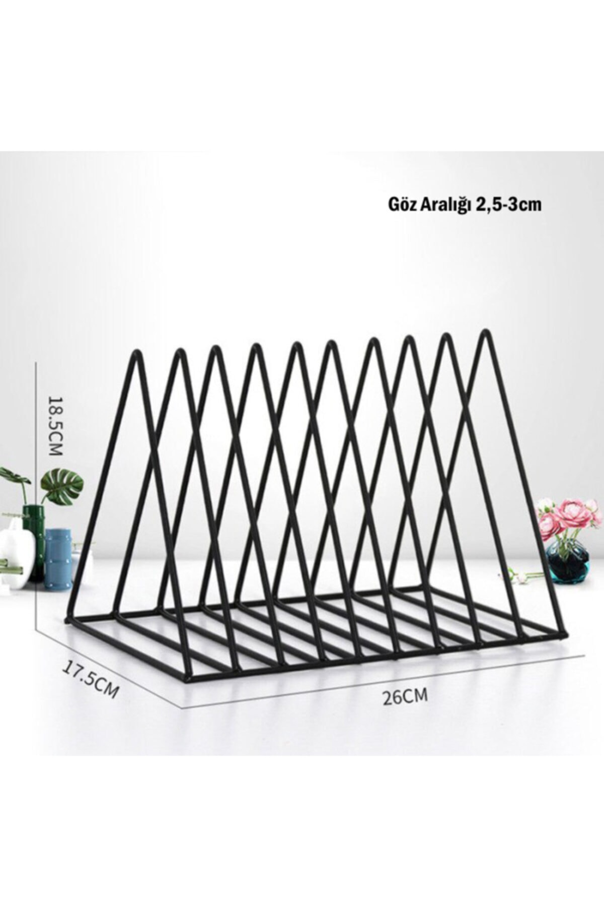 Triangle 9 Eyes Metal Desktop Magazine Holder, Plaque and Bookcase