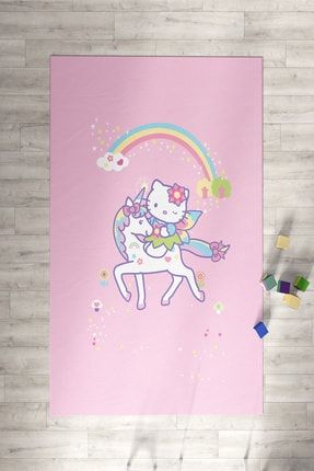 Kedi Ve Unicorn Desenli Halı TLAH-246