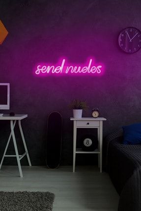 - Send Nudes - Led Dekoratif Duvar Aydınlatması Neon Duvar Yazısı Sihirli Led Mesajlar -neongraph DEC010044