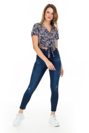 Kadın Yüksek Bel Skinny Pamuklu Jeans Kot Pantolon 58713259