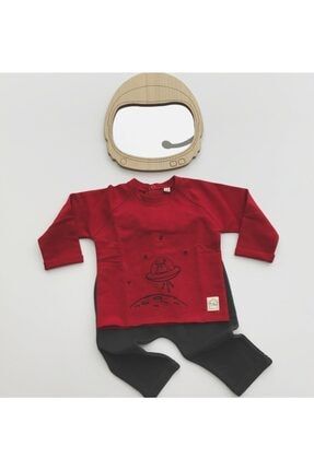 Uzay Nakışlı Bebek Sweatshirt Ve Pantolon Takımı HSUzSwGP