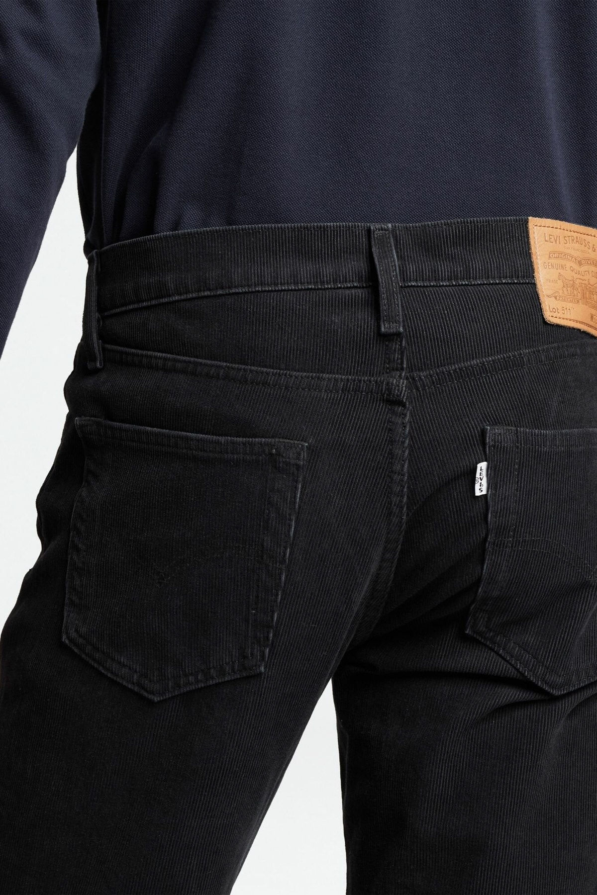 شلوار جین لیوایز مردانه مخملی مشکی  بافتنی Slim Fit/اسلیم فیت فاق نرمال   Slim/اسلیم فیت Daily/روزانه | Levi's 04511-3857 - تصویر 4