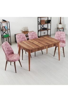 Akay Home Azra 4 Kisilik Pembe Acilir Ahsap Mutfak Masasi Yemek Masa Sandalye Takimi Fiyati Yorumlari Trendyol