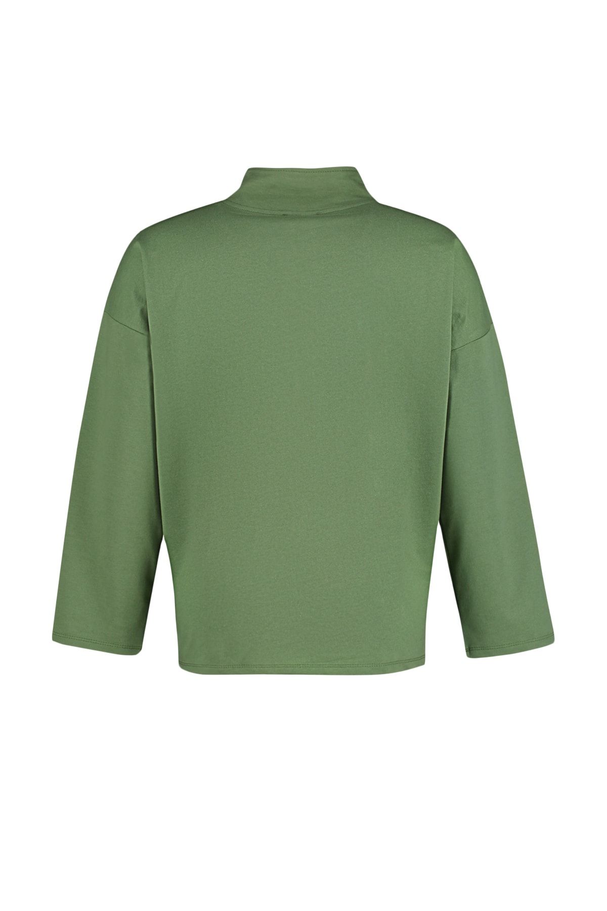 Trendyol Curve-Khakifarbenes, dünnes Strick-Sweatshirt mit Polokragen in Übergröße – Reißverschluss TBBAW23AO00023 7
