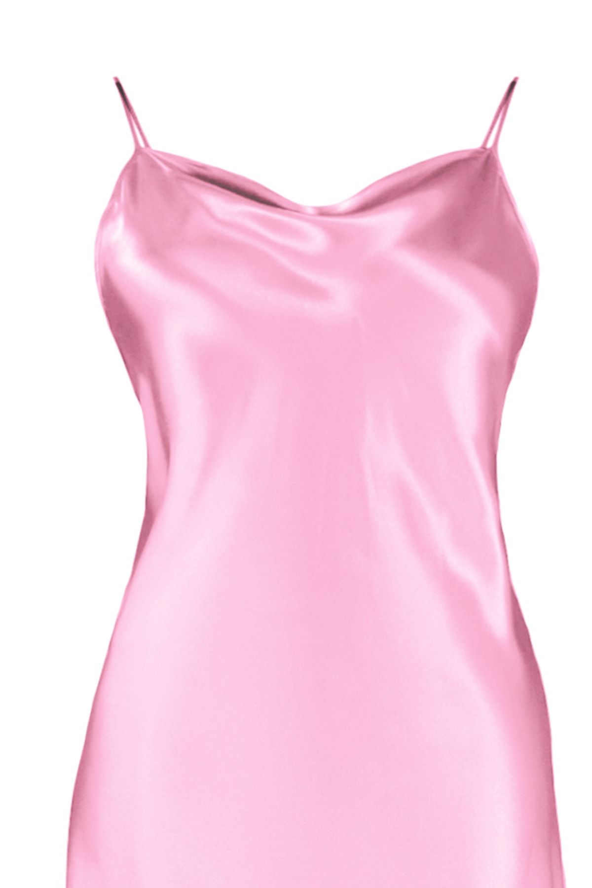 Trendyol Curve-Rose Dry Satin Woven Back Detailed Nightgown Tbbss22Gc00001 7