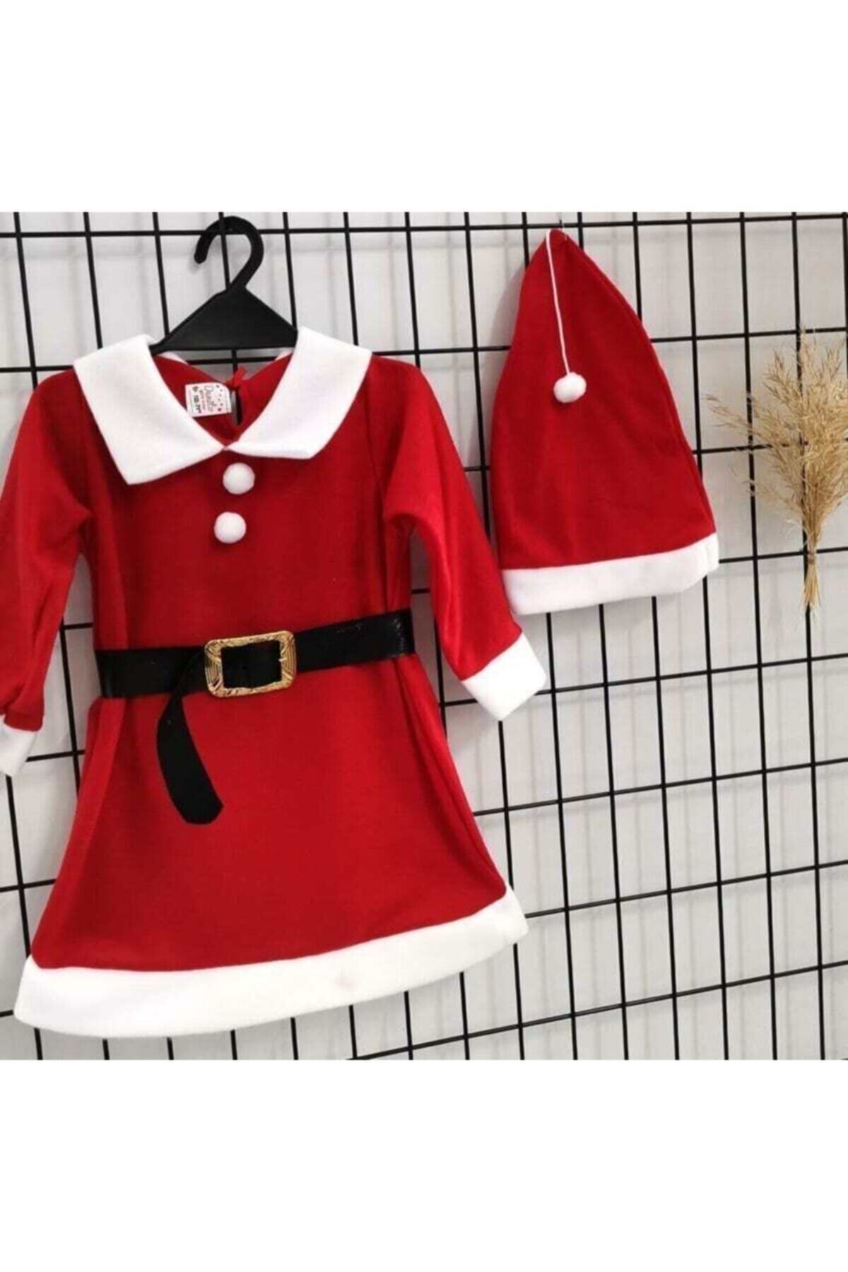 kostüm selesi Noel Anne Kostüm Kıyafeti Yılbaşı Çocuk Elbisesi Kırmızı Polar Happy New Year