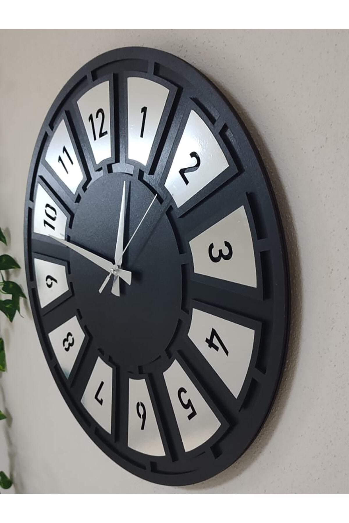 Wooden Factory-Argint / Argint Time Coll. Ceas de perete Nest MDF Aurit 5