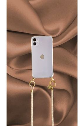 Desert Wind Bej Ekru Iphone Xr Uyumlu Kristal Taşlı Renkli Telefon Kılıfı Çapraz Telefon Askısı NTM0617