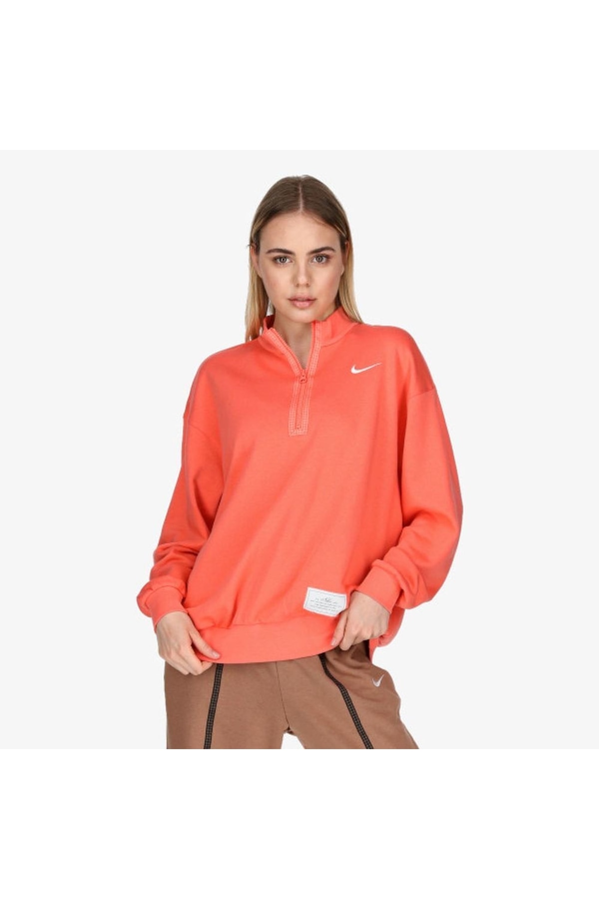 Nike Sportswear Icon Clash Kadın 1/2 Zip Hound Stooth Top- Dr6229-814