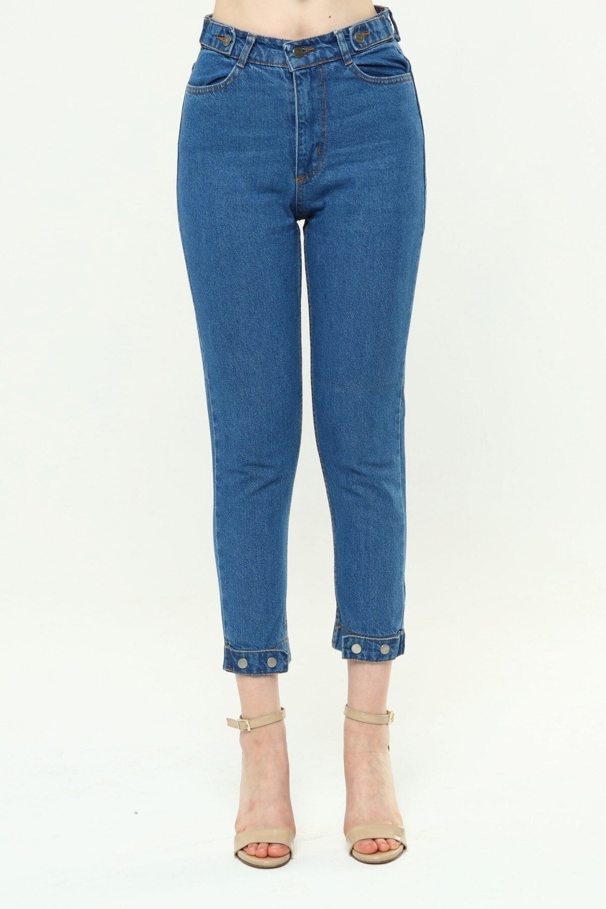Benim Denim-Mom Jeans - Women's, EPaulet Detailed Leg Belt 4