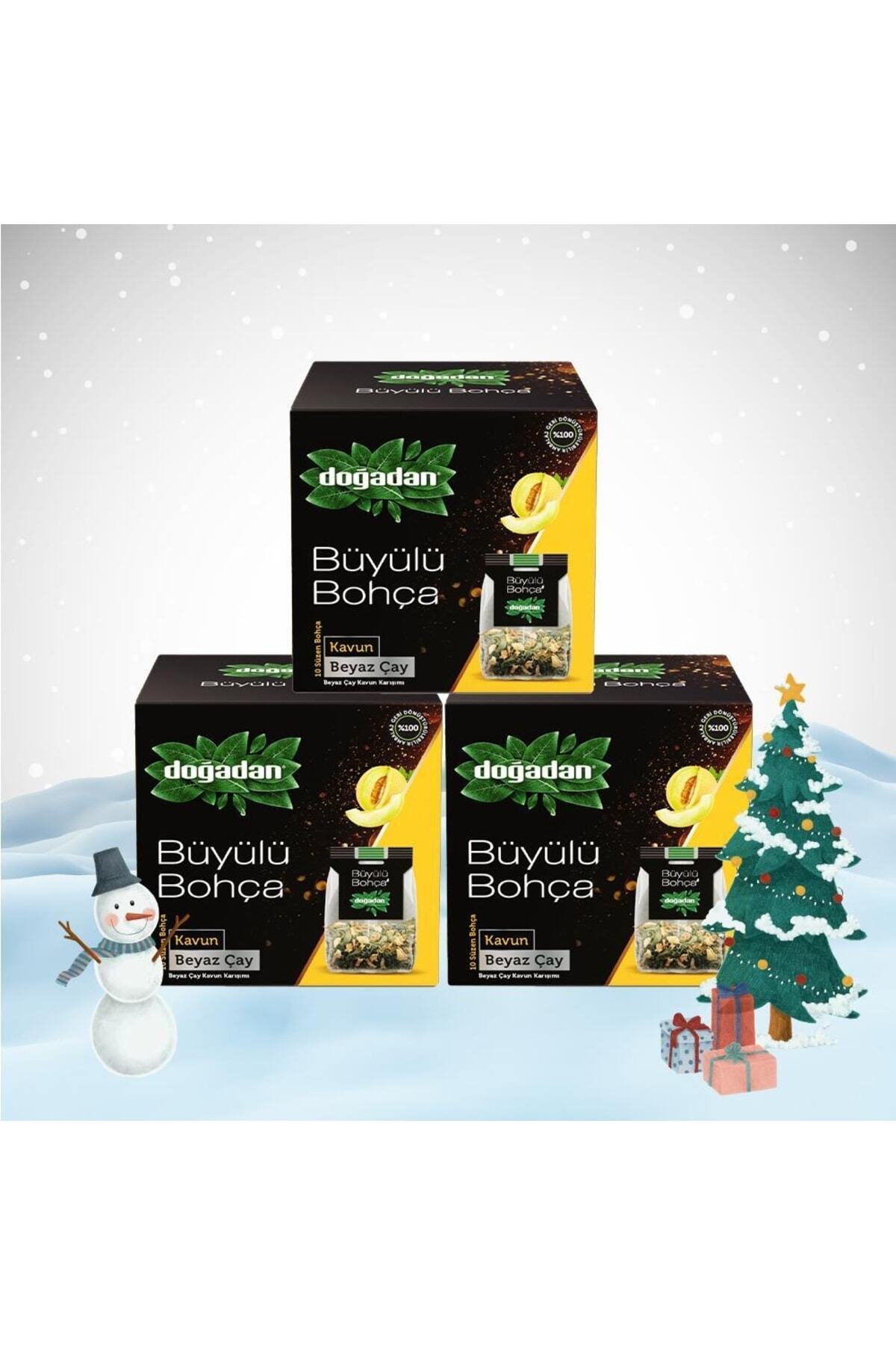 Doğadan Yılbaşı Paketi Büyülü Bohça Beyaz Çay Kavun 10'lu 12 G X 3