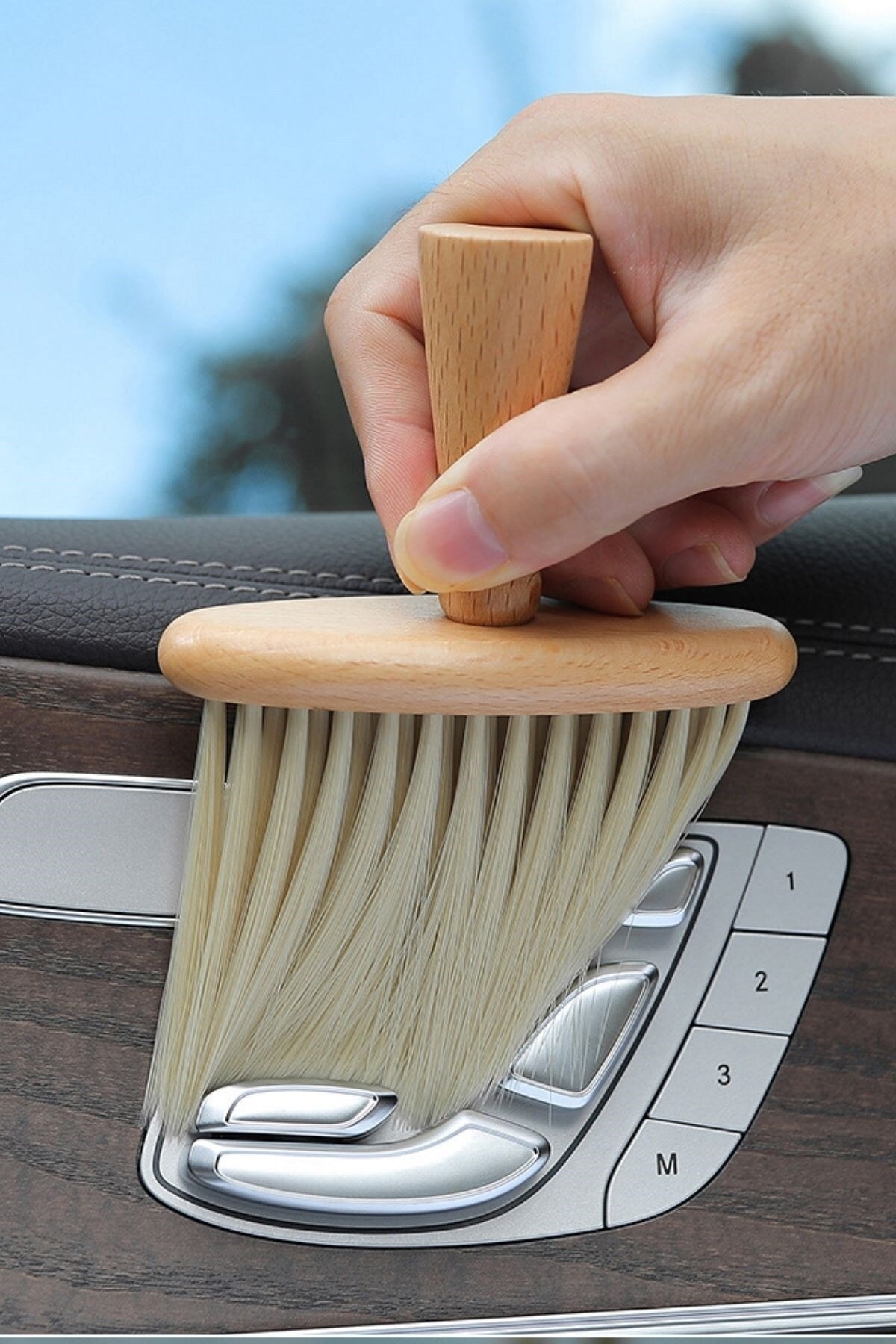 Buffer ® Araba Için Ahşap Saplı Yumuşak Kıl Fırça Detaylı Toz Alma Temizleme Fırçası fotoğrafı 5 (önizleme)