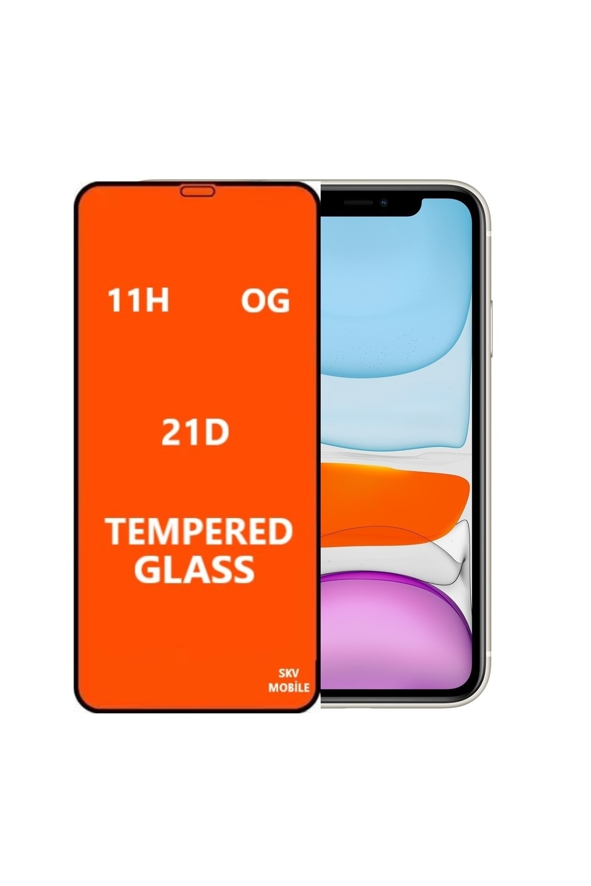 SKV MOBILE Iphone 11 Tam Kaplayan Ekran Koruyucu Temperli Kırılmaz Cam ...
