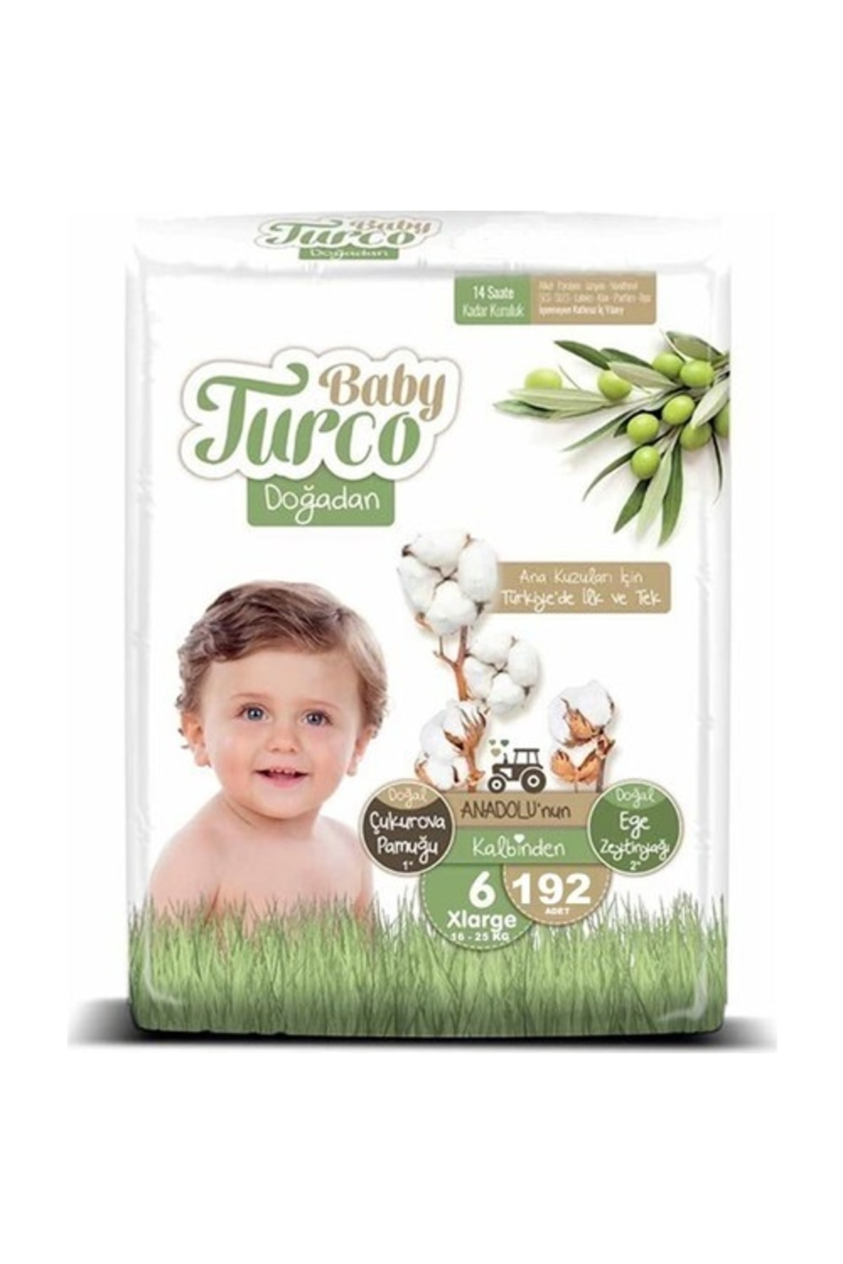 Baby Turco Bebek Bezi 2 Aylık Paket 6 Numara 16-25 Kg 192 Adet fotoğrafı 2 (önizleme)