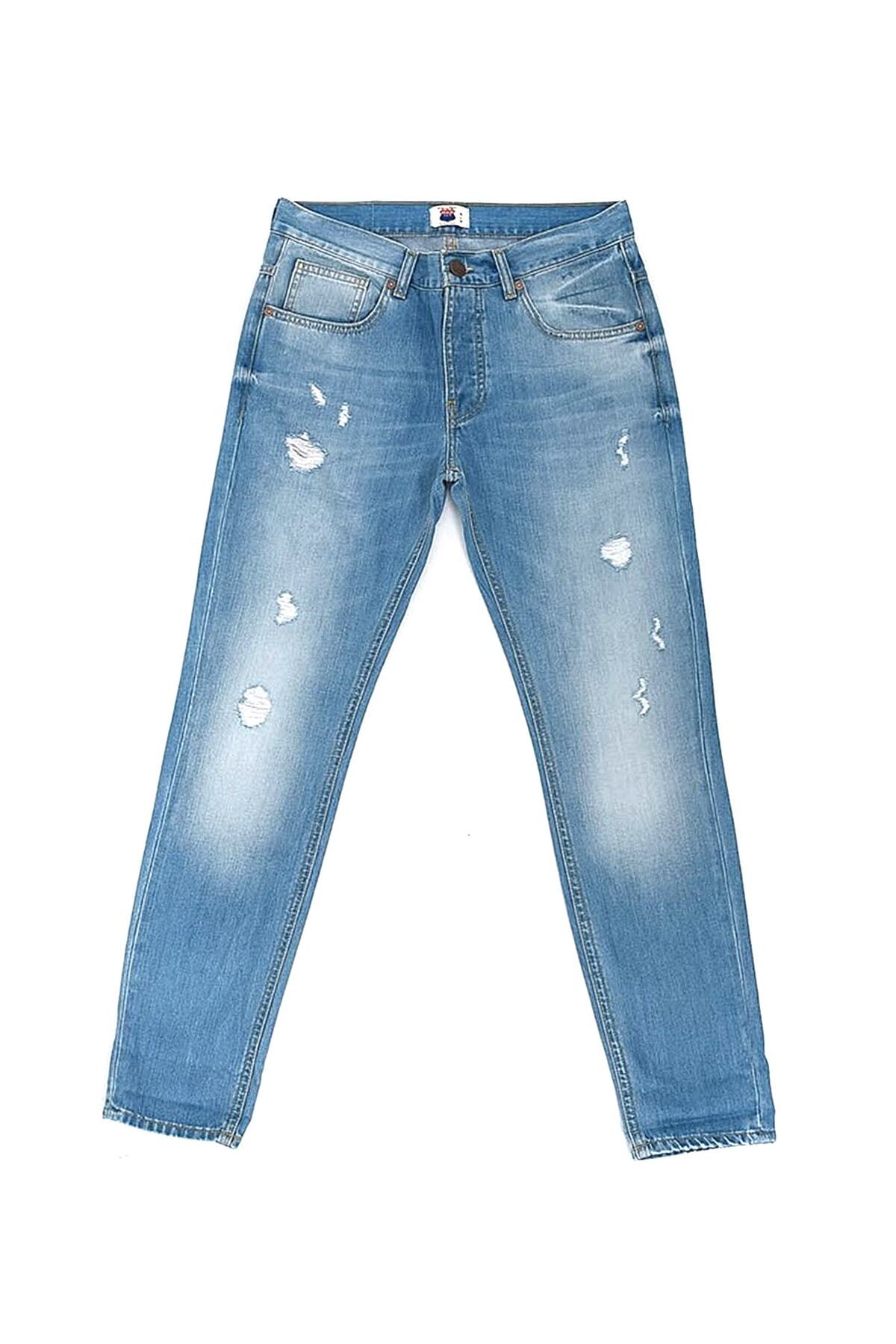 دنیم تریپ شلوار جین مردانه کمر معمولی اسلیم فیت روشن ایندیگو Dte076_tom اسلیم فیت کمر معمولی روشن