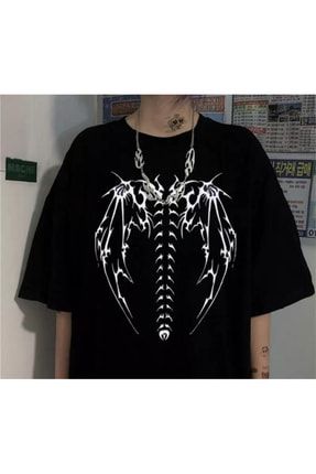 Siyah Skeleton Unisex T-shirt ET1559S