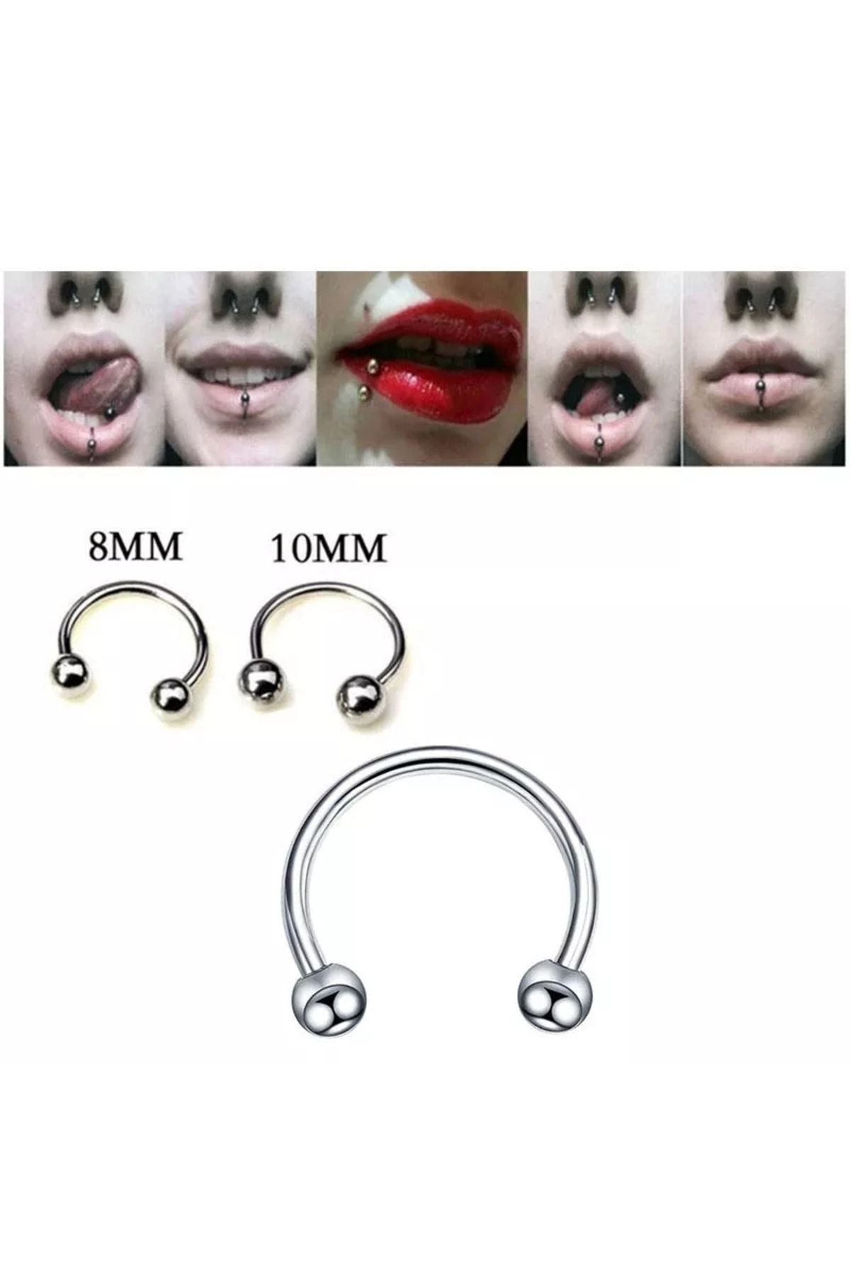 Bylin Surgical Steel Septum Piercing Helix Piercing Smiley Piercing Horseshoe c Piercing Set 3 Pieces Trendyol