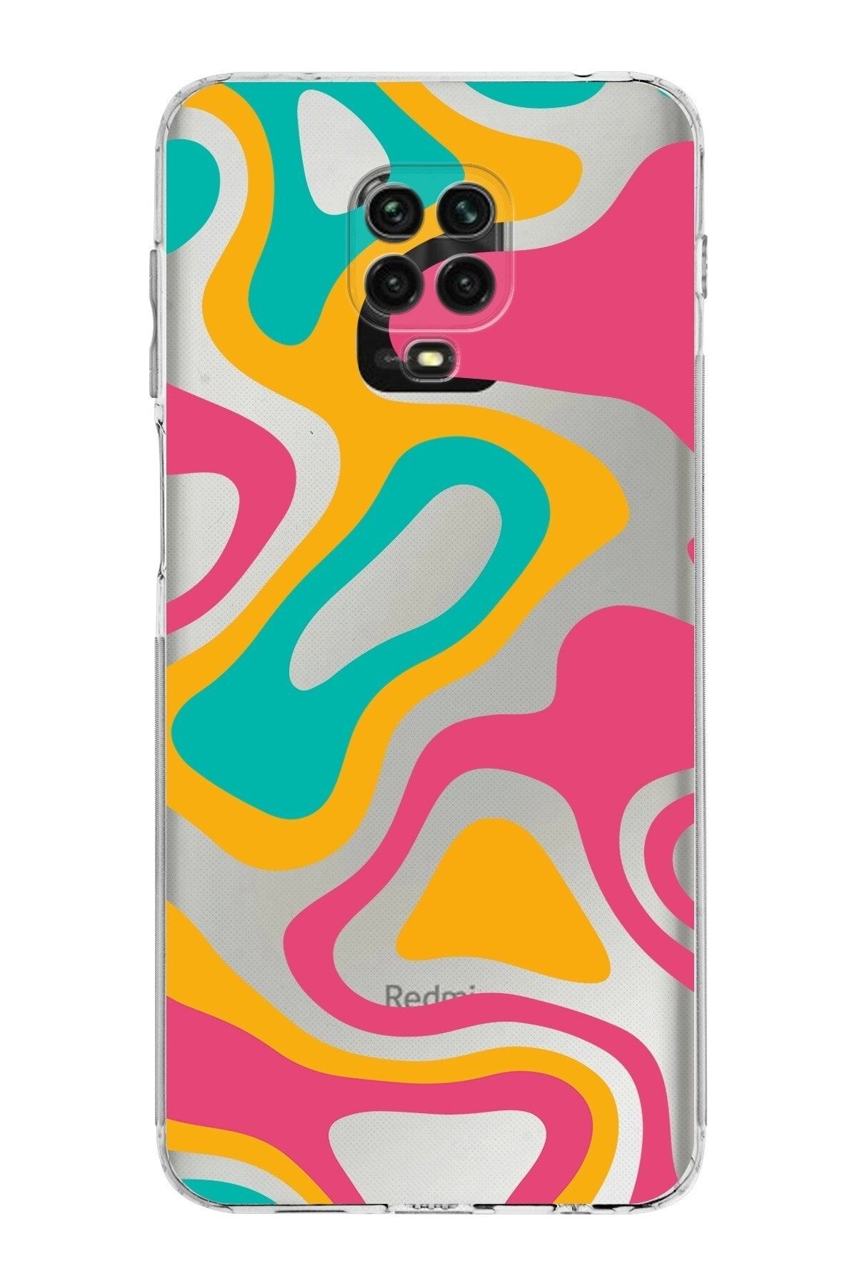Xiaomi Redmi Note 9s Kamera Korumalı Kapak Renkli Desen Tasarımlı Şeffaf Kılıf