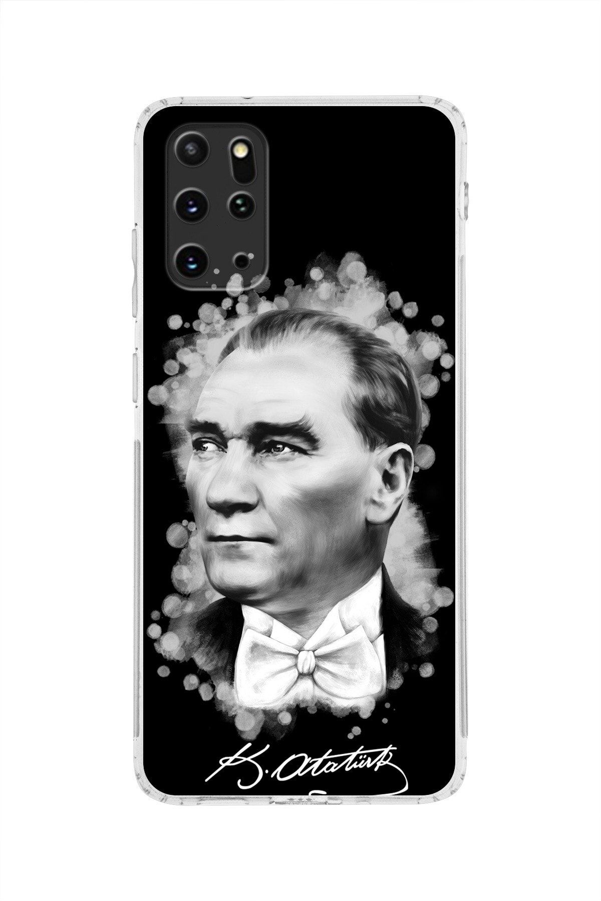 Samsung Galaxy S20 Plus Uyumlu Kamera Korumalı Kapak Atatürk Tasarımlı Şeffaf Kılıf
