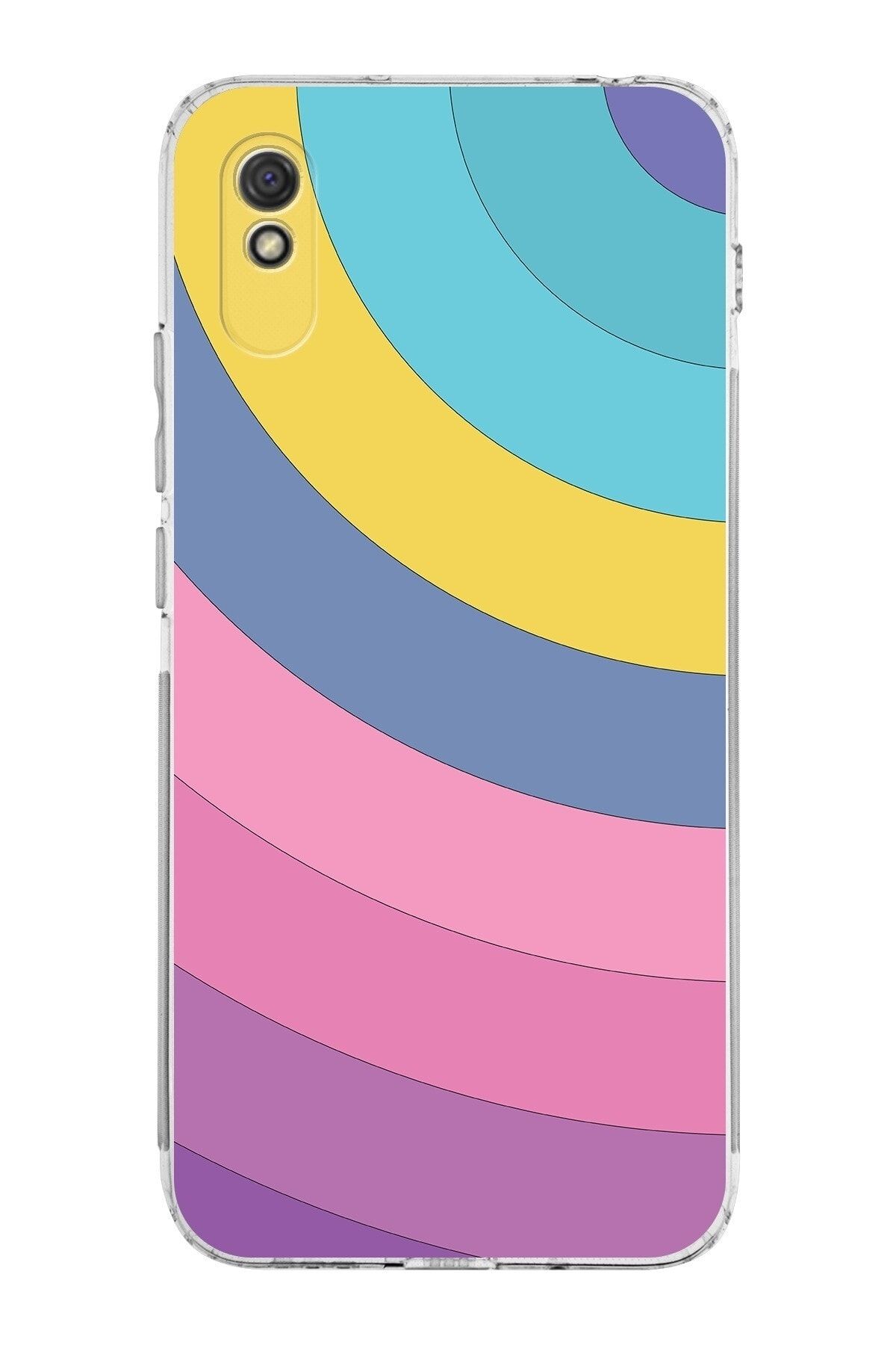 Xiaomi Redmi 9a Kamera Korumalı Kapak Renk Cümbüşü Tasarımlı Şeffaf Kılıf