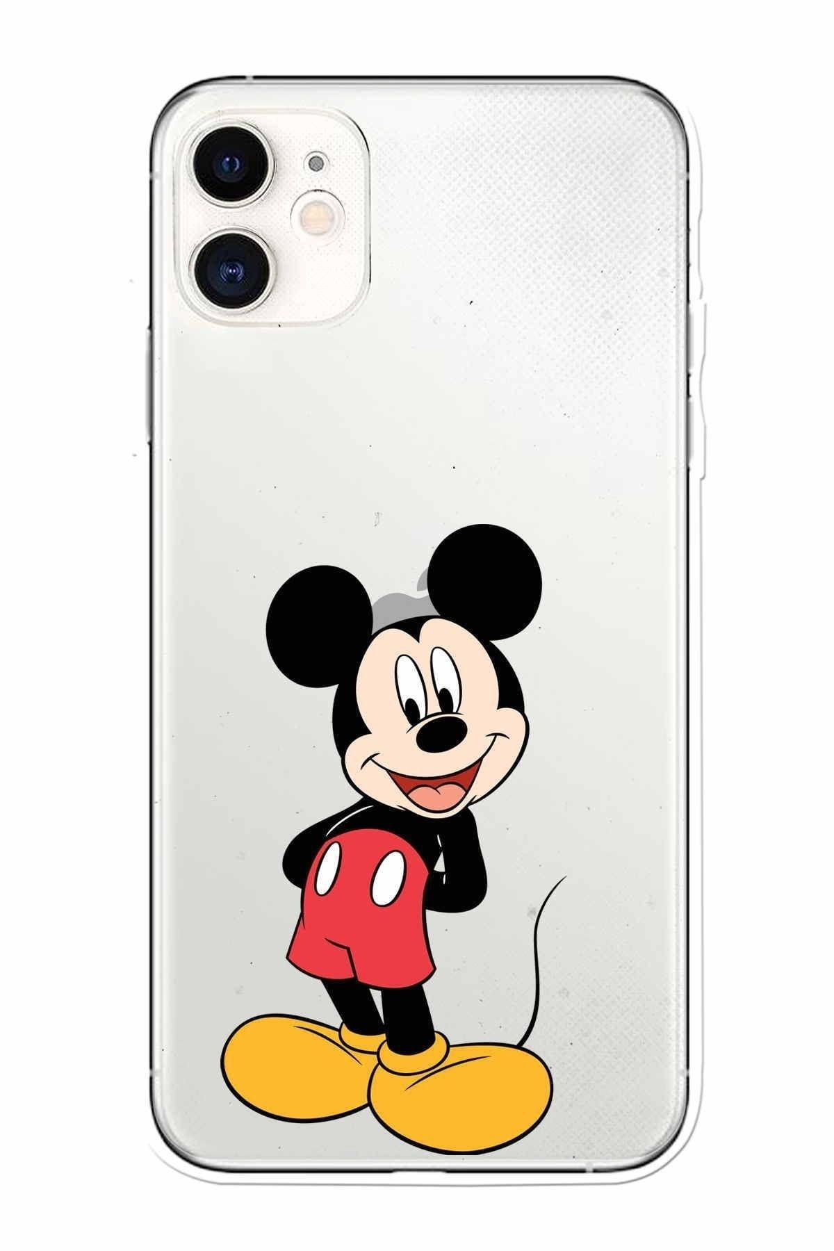 Apple Iphone 11 Uyumlu Kamera Korumalı Kapak Mickey Mouse Tasarımlışeffaf Kılıf