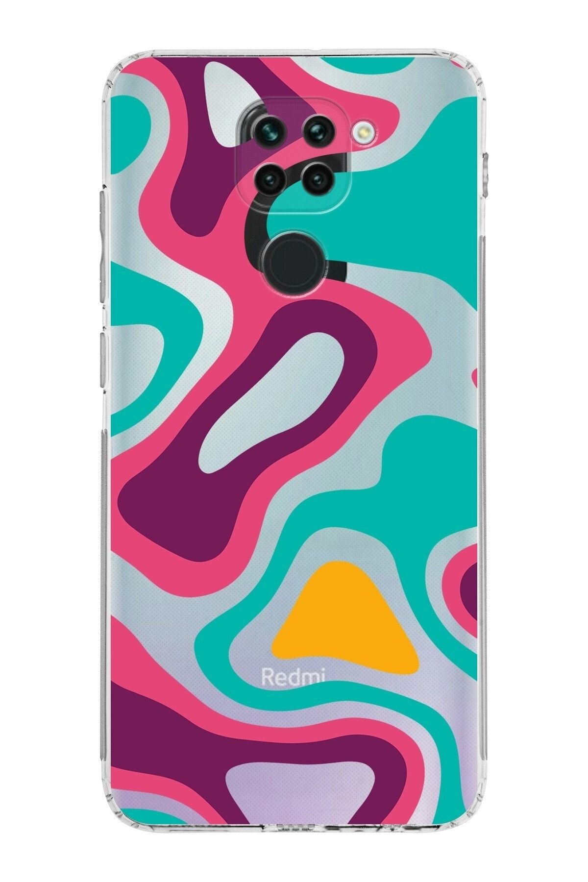 Xiaomi Redmi Note 9 Kamera Korumalı Kapak Renkli Desen Tasarımlı Şeffaf Kılıf